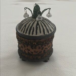 Animal Print Zebra Leopard Safari Decorative Trinket Box